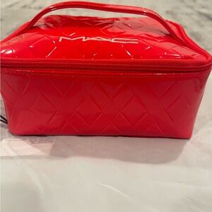 MAC Cosmetics Glossy Red Quilted Bag